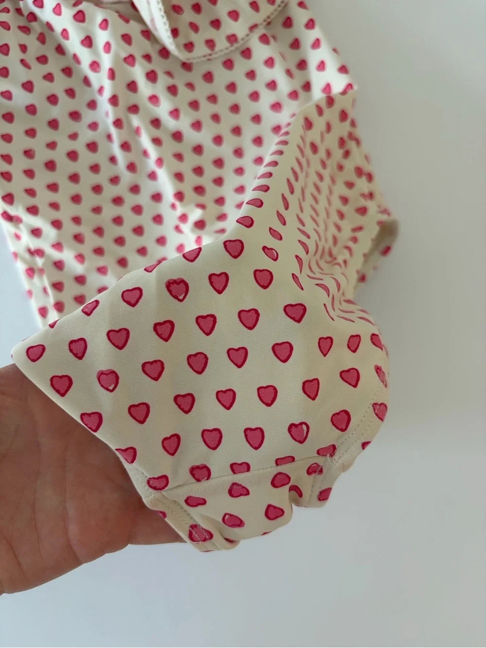 Roller Rabbit Girls Pink Hearts Ruffle One Piece Swim Suit Size 10 EUC